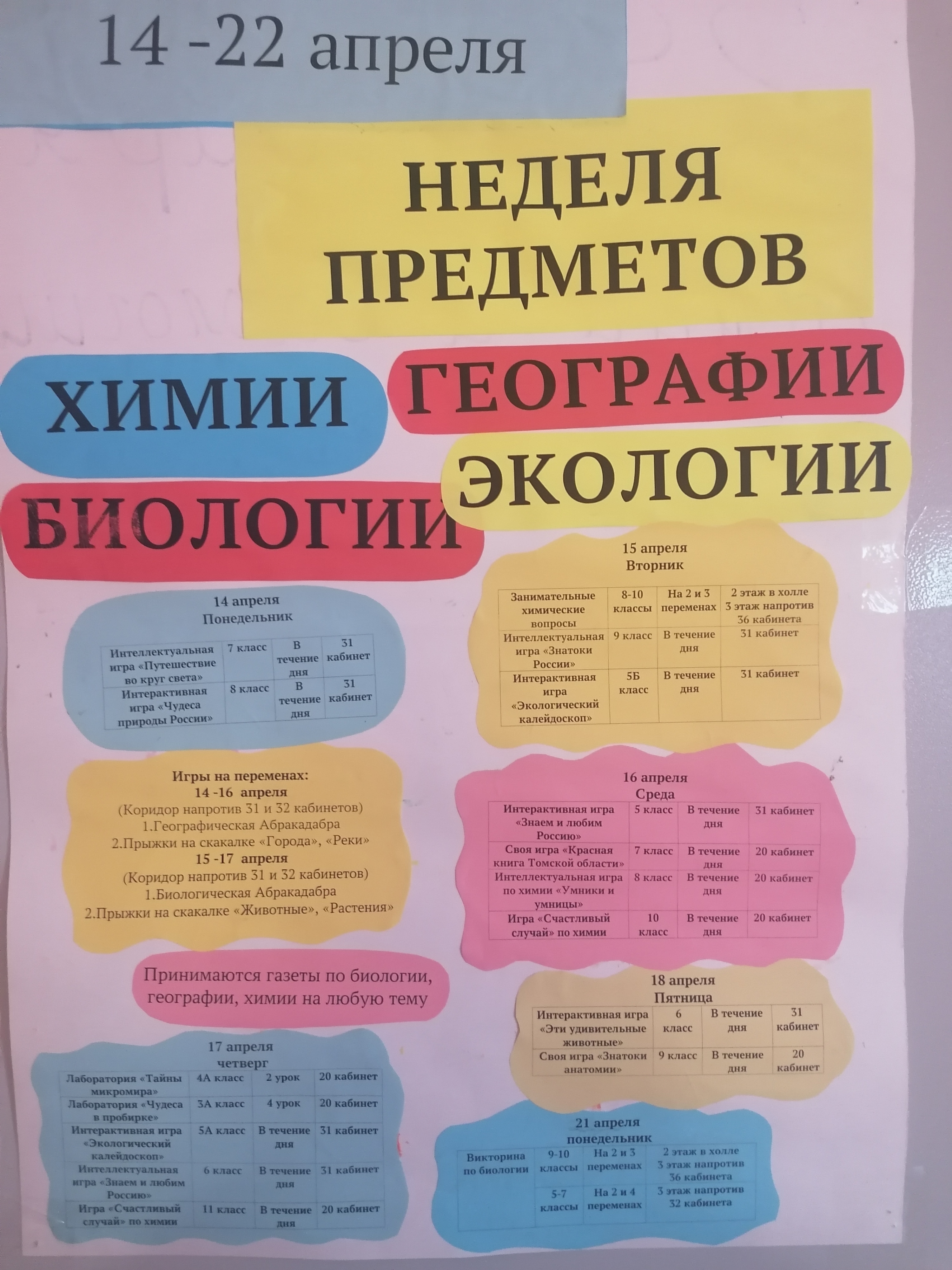 Предметная неделя химии, биологии, географии и экологии на базе Центра "Точка роста" естественно-научной направленности МОУ "СОШ № 2".